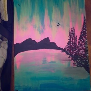 Neon Northern Lights Painting 🖼 12x16”